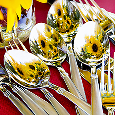 sunflower painted spoons